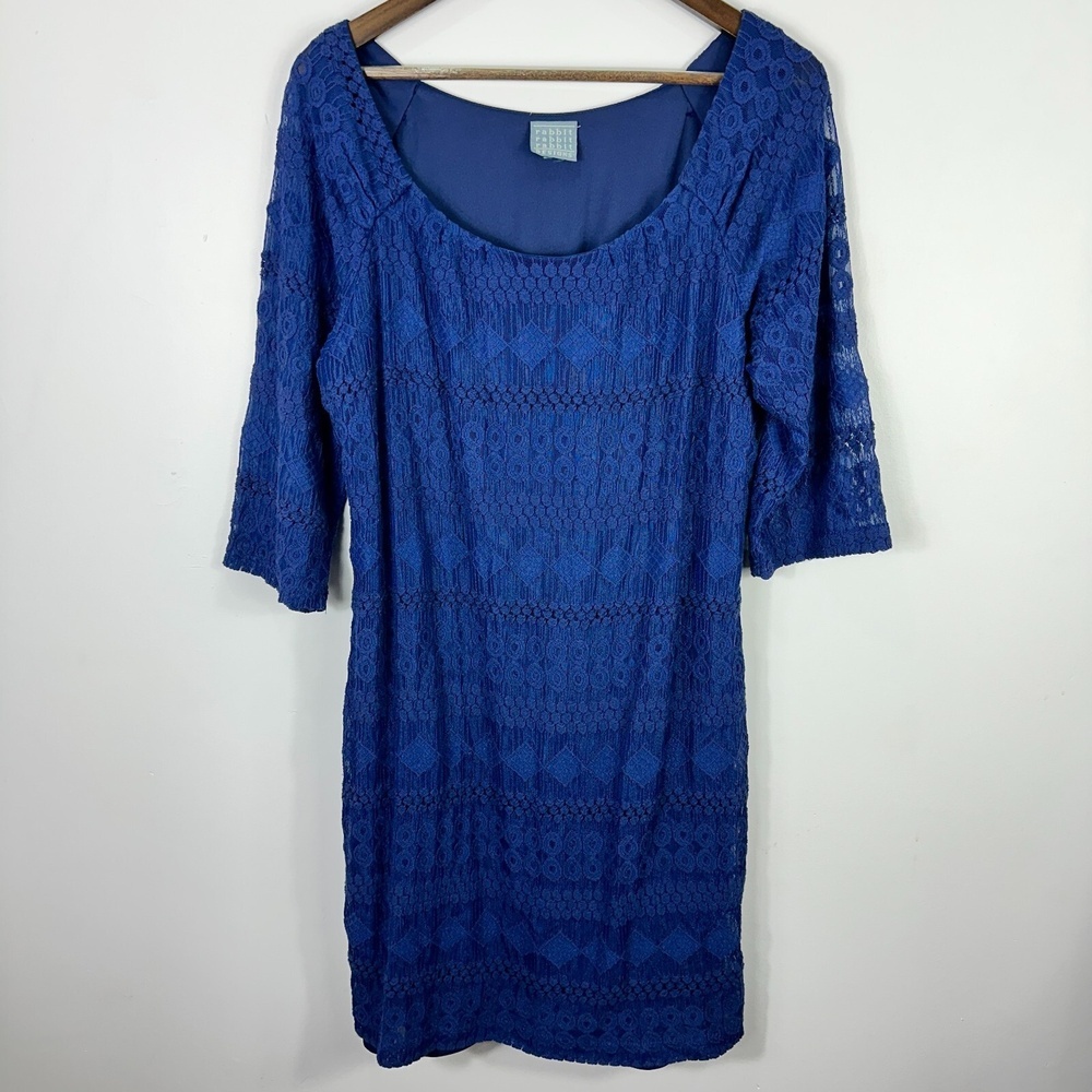 Rabbit Rabbit Rabbit Dress Womens 10 Blue Lace Boho Romantic‎ Cottagecore